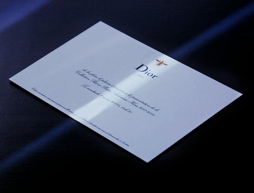 text business card paper